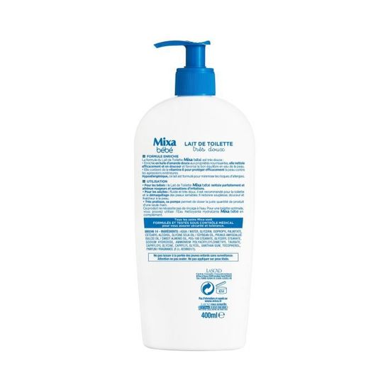 Mixa Bebe Lait De Toilette Tres Doux 400ml Cdiscount Au Quotidien