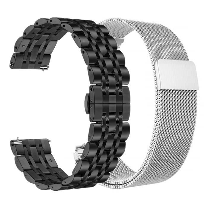 Galaxy watch 46mm Set2 Black Silver Bracelet en acier