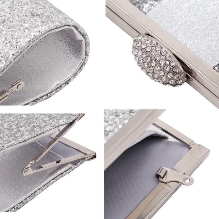 POCHETTE ARYA/MET ARGENT - Petites maroquineries et pochettes CUIR