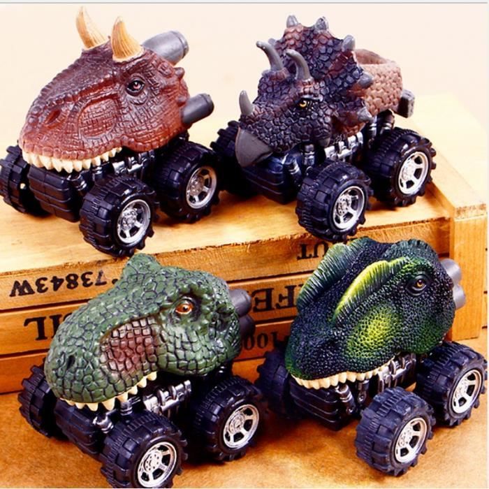 D 5x6cm - Mini camion monstre réaliste avec gros pneus pour enfants,  Petites voitures de dinosaure, Jouets de
