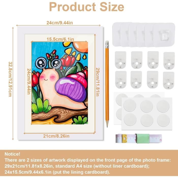 WDMJxar Lot de 2 cadres photo pour enfants - Format A4 - Pour 150 WDMJxar Lot de 2 cadres photo pour enfants - Format A4 - Pour 150