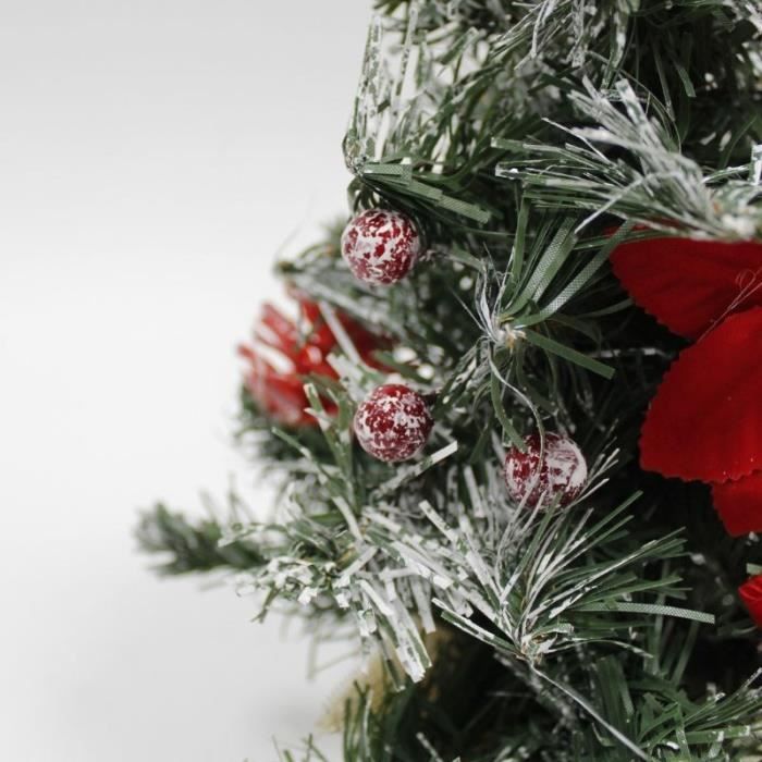 Sapin De Noël Artificiel Mini 60 Cm – Décoration De Table – Base En Lin – PVC De Haute Qualité – Parfait Pour Bureau Ou Centre De Table - 9