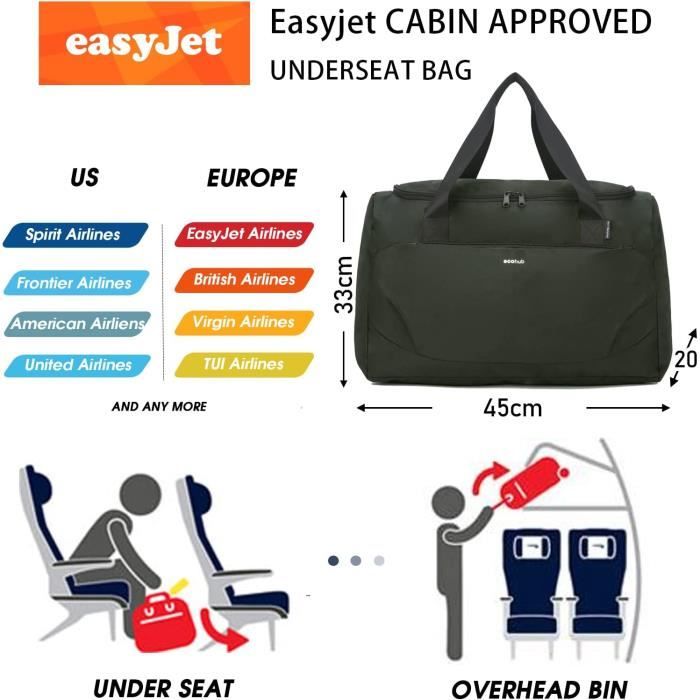 YOODI Bagage Cabine 45x36x20 Easyjet, Sac de Cabine Avion Sacs à Main Sac  de Voyage Imperméable Sac à Dos pour Ordinateur Portable 17 Pouces avec  Port De Chargement USB Sacs Camping Randonnée 