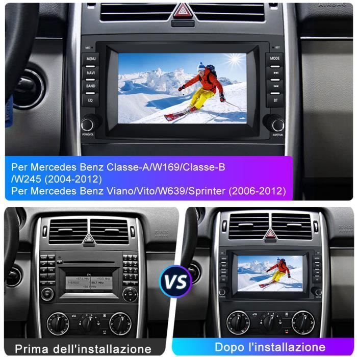 Autoradio Android 13 Pour Mercedes Classe A/B/Viano/Sprinter - 7" écran, CarPlay/Android Auto Sans Fil, 2Go+64Go, GPS