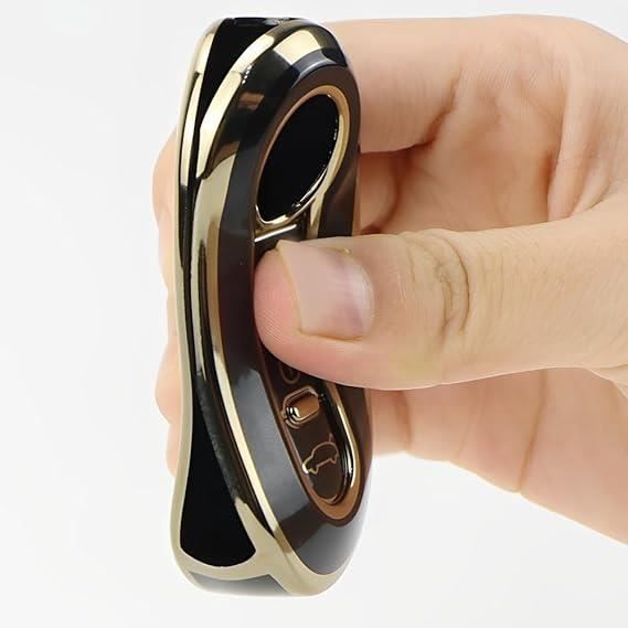 Nordecco Coque De Clé En Silicone Pour Fiat 500C 500-500L Abarth Grande Punto Brava Panda Stilo Linea à 3 Boutons Violet Fuchsia