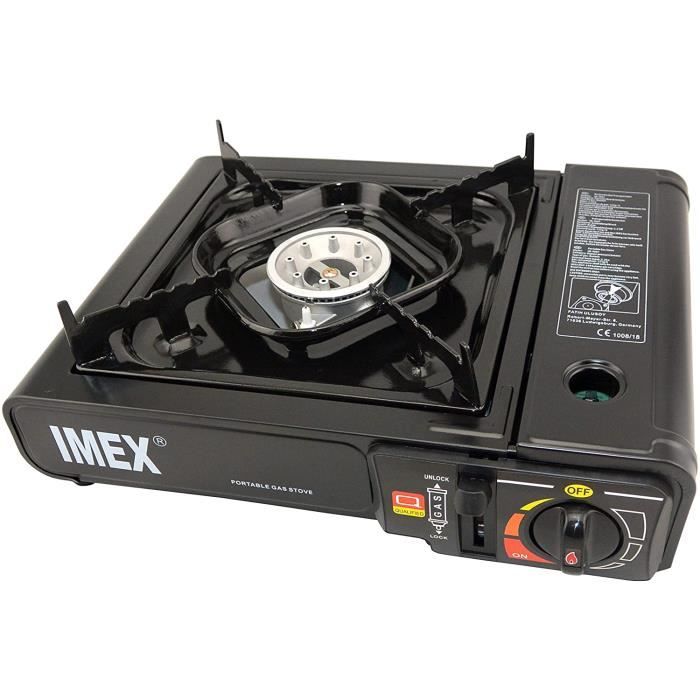 Cuisinière De Camping ZMC Avec 8 Cartouches De Gaz Butane + Sacs – Noir