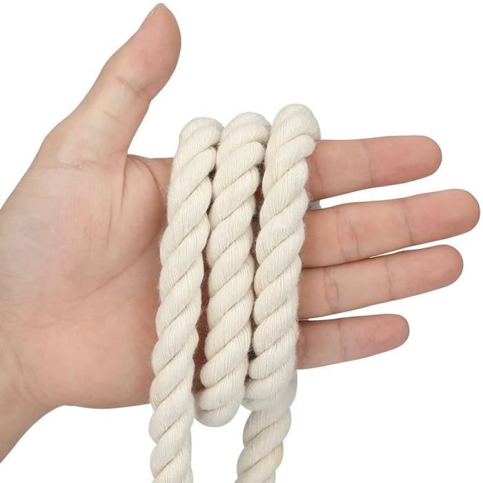 2pcs 10m Corde de coton doux, corde longue polyvalente épaisse utilitaire cordon  tressé pour le camping jardinage Attacher Artisanat