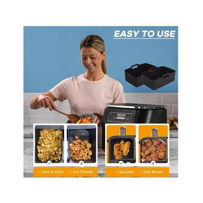 Coocheer – Lot de 4 accessoires pour friteuse sans huile – 2 moules en silicone et 2 gants – Compatible avec friteuses 7,6 à 10,4 L – Nettoyage facile - AF300EU