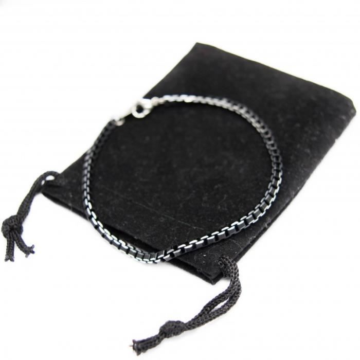 Bracelet Gourmette En Argent Plaqué - Maillons Carrés, Neuf Avec étiquettes, Origine France