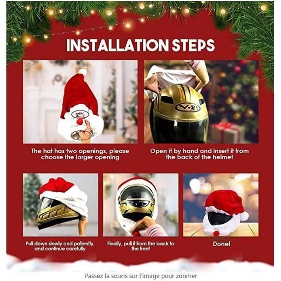 Couvre-casque Moto Du Père Noël – Housse Peluche Universelle Full Face – Déco De Noël – Cadeau Original (sans Casque