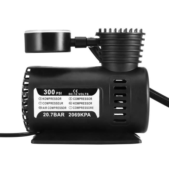 Mini pompe à compresseur d'air portable, gonfleur 15LPM, gonflage rapide  pour auto, moto, kayak, vélo, noir, 12V, 300psi - AliExpress