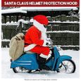 Housse de casque de Noël Housse de casque de moto Cadeau Père Noël Housse de casque de moto Bonnet de Père Noël (sans casque)-3