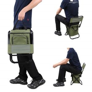Sac à Dos De Pêche Pliable Avec Chaise Intégrée Et Poche Isotherme - Vert