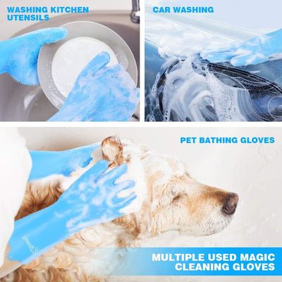Lot De 3 Gants De Toilettage Pour Chien/chat - Double Face, Picots En Silicone, Réutilisables - Enlève Les Poils Facilement - 3