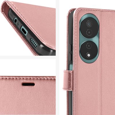 Étui Portefeuille Mayaxess Pour Honor 90 Smart - Similicuir Rouge, Avec Dragonne, Neuf