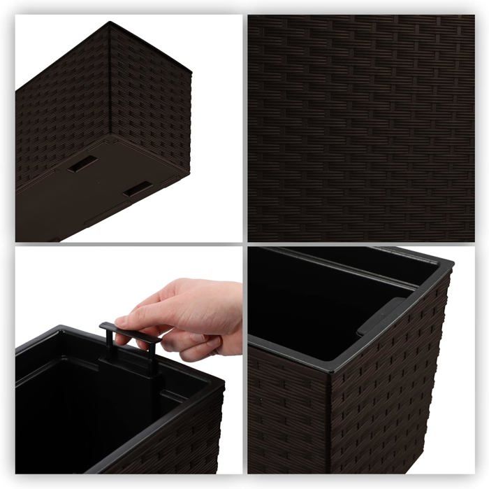 Jardinière Rectangulaire KADAX 56cm - Plastique Résistant - Drainage Intégré - Pour Balcon
