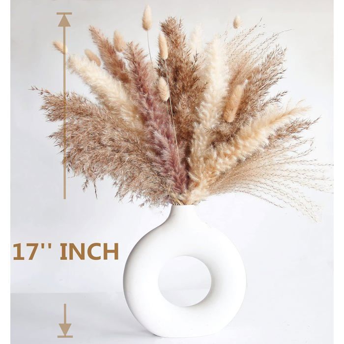 120 Brins D'Herbe De La Pampa Bleue Séchée – Décoration Bohème Pour Maison, Mariage, Chambre (45cm)