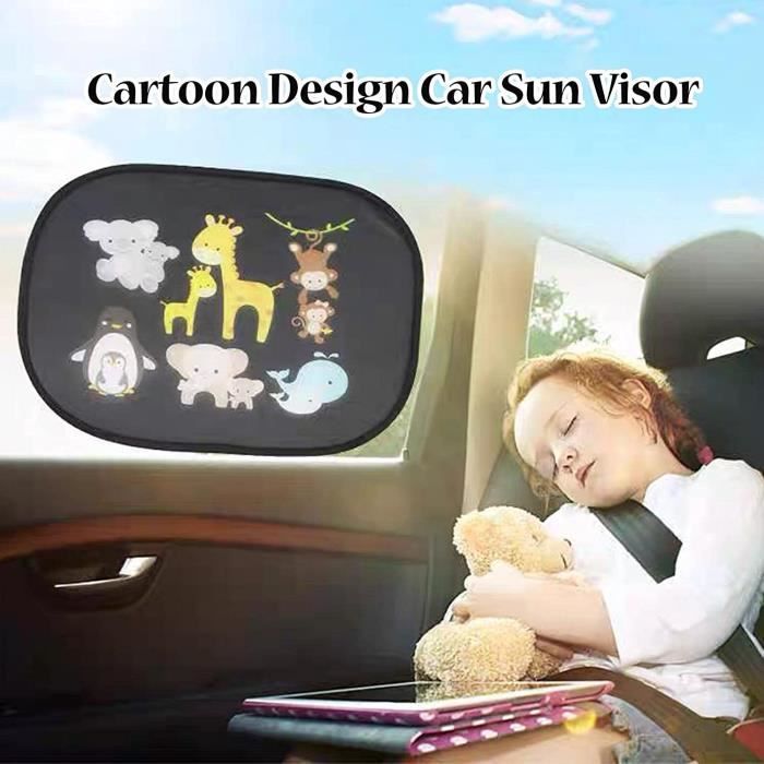 Acheter Couverture pare-soleil de voiture, rideau de fenêtre latérale de  dessin animé, visière pare-soleil, protection UV, 2x, filet de rangement  pour enfants et bébés