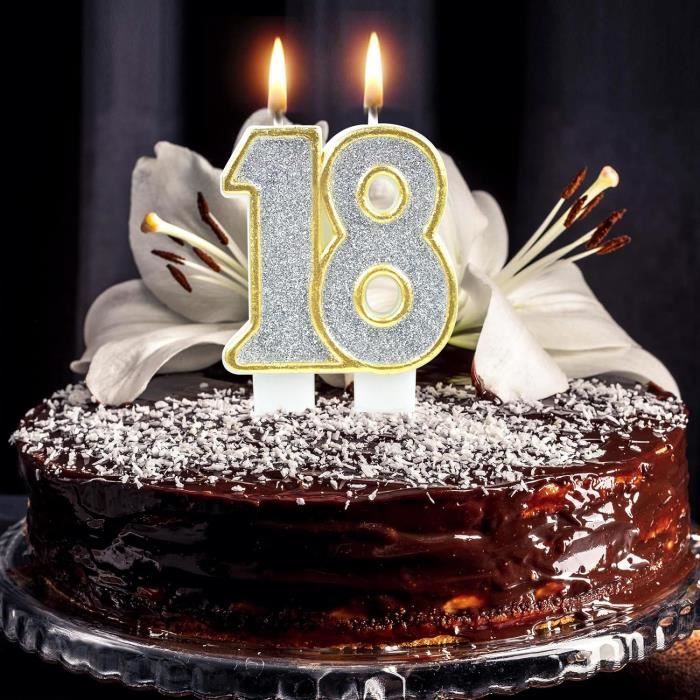 1 Pack bougie anniversaire 18 ans pour décoration gâteau anniversaire  REF/6933 - Cdiscount Maison