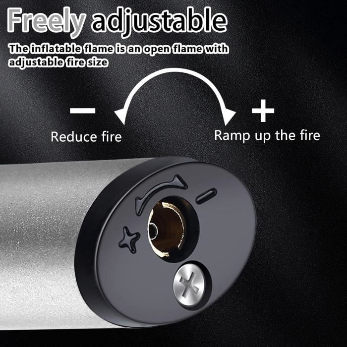 Lot De 5 Briquets Tempête Rechargeables - Flamme Jet Réglable 1300°C - Pour Cuisine, BBQ, Camping - Gaz Non Inclus
