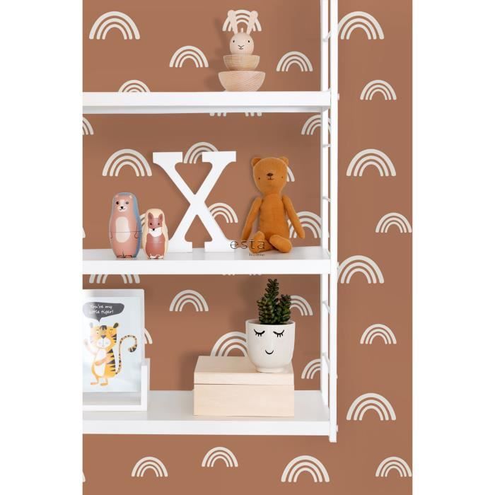 ESTAhome papier peint arcs en ciel terracotta et blanc - 50 x 900 cm ...