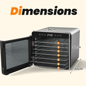 Cecotec Déshydrateur d'Aliments VitaDry Pro. 300 W, Déshydrateur de