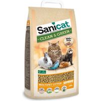 SANICAT Litière Clean & Green Wood 20L - Pour chat