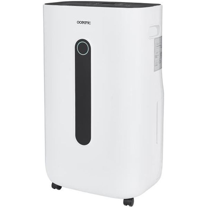 OCEANIC Déshumidificateur d'air électrique - Extraction 20 litres/jour - Séchage du linge - Drainage continu - Affichage LED