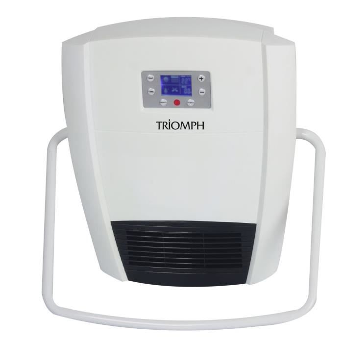 TRIOMPH 2000w Sèche serviettes soufflant LCD - Fixation murale