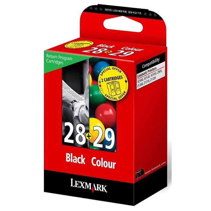 Lot De 2 Cartouches D'encre LEXMARK 17 - Originales, Noires, Neuves