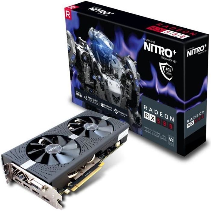 Sapphire Carte graphique AMD NITRO+ Radeon™ RX 580 4GD5 - 4 Go - GDDR5 (11265-07-20G) - Sapphire