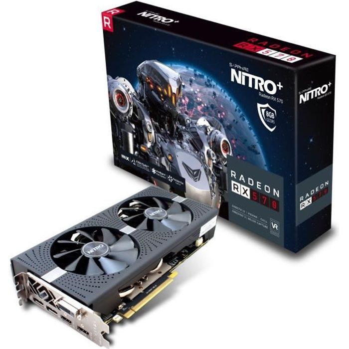 Sapphire Carte graphique AMD NITRO+ Radeon™ RX 570 8GD5 - 8 Go - GDDR5 - Sapphire