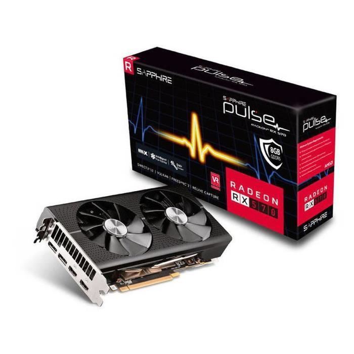 SAPPHIRE Carte graphique Pulse Radeon RX 570 - 8Go (11266-66-20G) - Sapphire