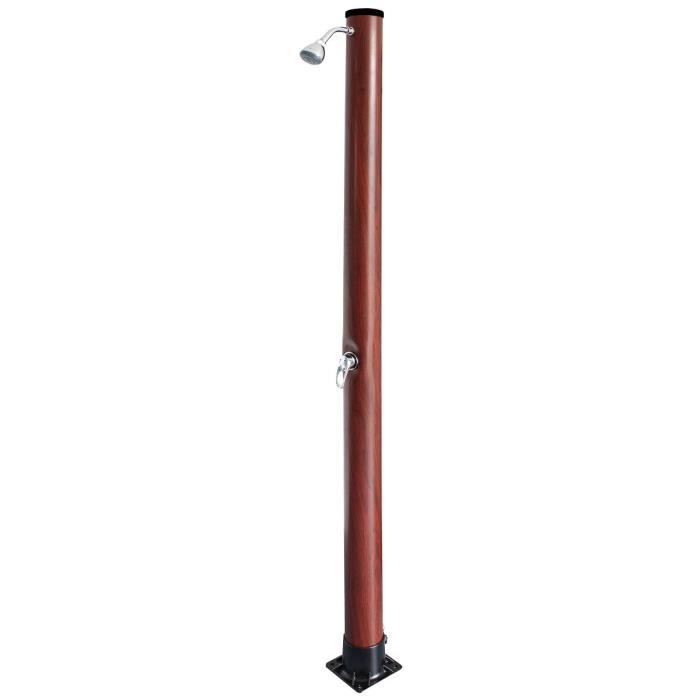 GRE Douche solaire de jardin ou piscine imitation bois en PVC - 20L