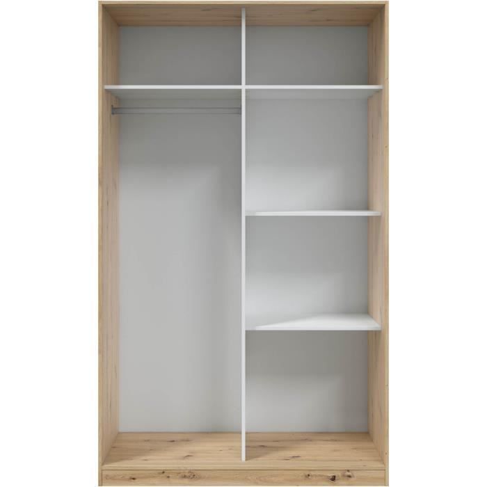 Armoire TOP Décor chêne 2 Portes coulissantes L120 x H200 x P50