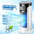 4 en 1 Climatiseur portable - Refroidisseur d'air - 6 vitesses + brumisation - Minuteur 1-6H - 300ML - Lumières LED sept couleurs