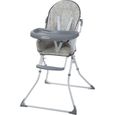 BEBECONFORT Kanji Chaise haute bébé, ultra compacte et pliable, De 6 mois à 3 ans (15kg), Warm grey-0