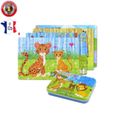 HEYZOEY Farm Animal Puzzle-4 différents niveaux de difficulté-Jouets éducatifs en bois pour enfants(le monde animal)-0