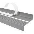 90cm profilé d'escalier nez de marche adhésif antidérapant PVC gris ND, 40 x 25 mm-0