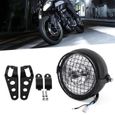 Phare moto,  LED moto phare, Projecteurs Phare de moto,  Phare LED de moto avec support pour Cafe Racer-0