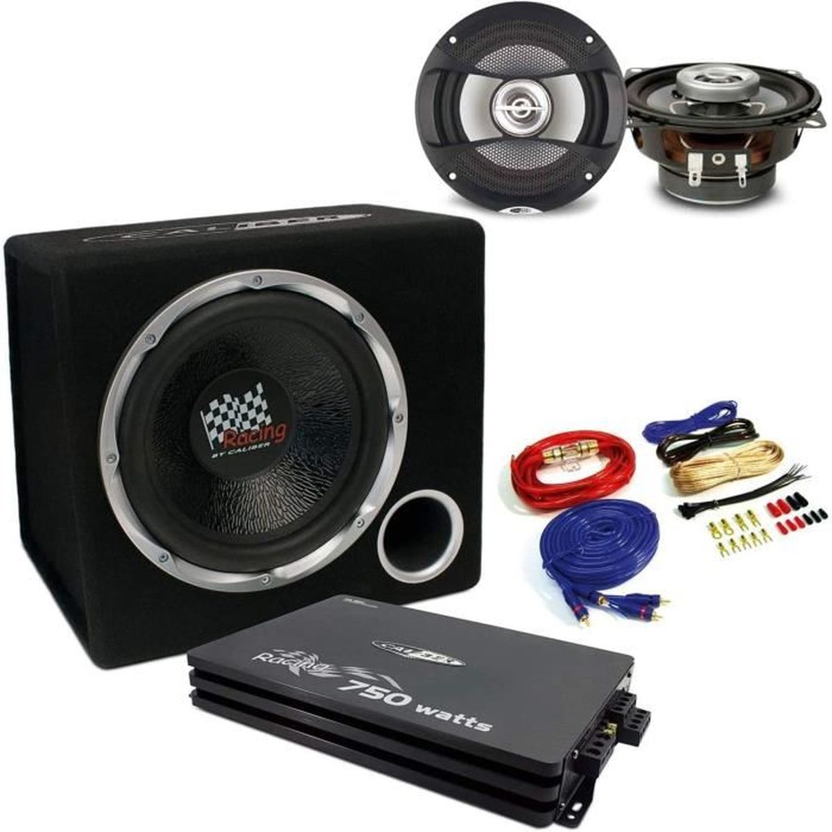 NICOLIE 8 Pouces 12V 450W Caisson De Basses Ultra-Mince Subwoofer