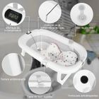 MIPAN Baignoire Bébé Pliable Avec Coussin De Bain Et Thermomètre Intégré- Baignoire Enfant Avec Support Baignoire - 76*45*18 cm- Gris