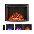 Cheminée Électrique Encastrable - RELAX4LIFE - Chauffage à 2 Niveaux - 3 Couleurs - 6 Niveaux de Luminosité - Fonction Silencieuse