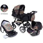 GagaDumi Urbano combinée 3 en 1 poussette nacelle Siège-Auto avec tous les accessoires Landau (U9- forêt sauvage)