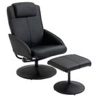 HOMCOM Fauteuil Relax inclinable Style Contemporain avec Repose-Pieds revêtement synthétique Acier Noir
