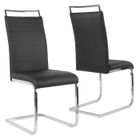 JEOBEST® 2 x Chaises de salle à manger - En simili noir - L 44 x P 46 cm