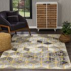 SURYA Tapis de Salon à Poils Courts Doux Scandinave Moderne UNITY 120x170cm Gris/Jaune