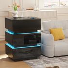 Table de chevet avec 3 tiroirs - 2 tiroirs - 2 Prises CA - 2 Ports USB et LED - VIVOLILV - Noir - L 45 x P 35 x H 62 cm