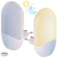 Veilleuse Enfant (2pcs) - Veilleuse LED/ Lampe Veilleuse avec Prise Murale et Capteur Automatique de Lumière