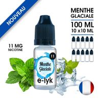 E-liquide saveur Menthe Glaciale 100 ml en 11 mg de nicotine - 10 x 10 ml - marque E-lyk